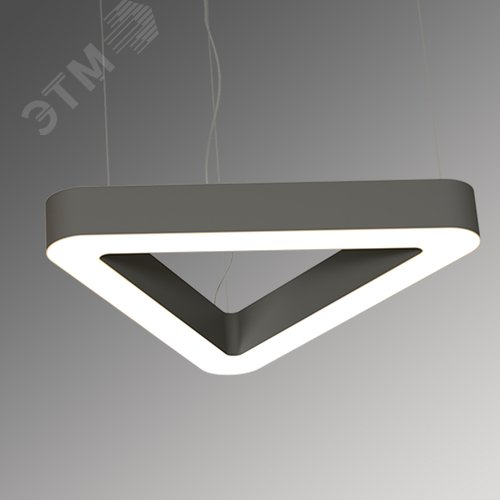 Светильник светодиодный RVE-LBX-HOLE-TRIO-SOFT-400-P (Треугольник закругленный с отверстием 400х356х100мм S80мм 24Вт Подвесной 4000К Белый) - фото 1