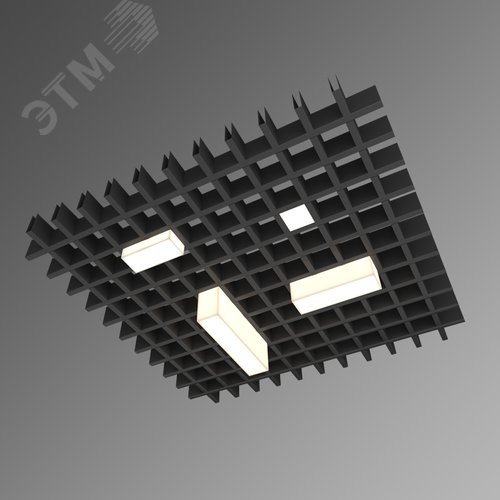 Светильник светодиодный RVE-LBX-LUMO20-PLAZA5010-3-GR (Квадрат Грильято 3шт 40х40х60мм 8Вт встраиваемый 4000K Белый) - фото 2