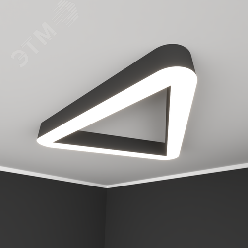 Светильник светодиодный RVE-LBX-HOLE-TRIO-SOFT-900-N (Треугольник закругленный с отверстием 900х801х100мм S80мм 65Вт Накладной 4000К Белый) - фото 1