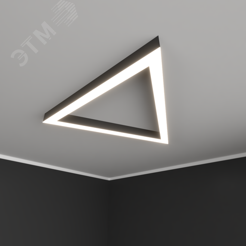 Светильник светодиодный RVE-LBX-HOLE-TRIO-1200-N (Треугольник с отверстием 1200х1039х100мм S80мм 80Вт Накладной 4000К Белый) - фото 1