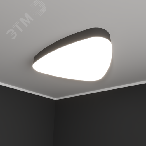 Светильник светодиодный RVE-LBX-LITUS-600-N (Треугольник Рело закругленный 600х570х100мм 37Вт Накладной 4000К Белый) - фото 1