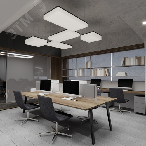 Светильник светодиодный RVE-LBX-LUMO-CUADRO-830-P (Прямоугольник 830х310х130мм 40Вт Подвесной 4000К Белый) - фото 4