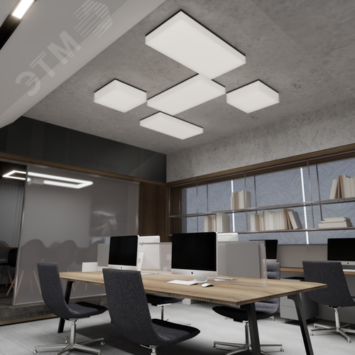 Светильник светодиодный RVE-LBX-LUMO-BOX-900-N (Квадрат 900х900х130мм 121Вт Накладной 4000К Белый) светильник - фото 4