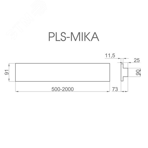 Светильник светодиодный RVE-PLS-MIKA-500-N (Бра линейный 500х96х35мм 12Вт Накладной 4000K черный) - фото 2