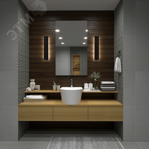 Светильник светодиодный RVE-PLS-MIKA-500-N (Бра линейный 500х96х35мм 12Вт Накладной 4000K черный) - фото 3