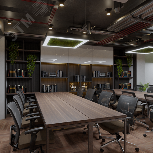 Светильник светодиодный RVE-LBX-MOSS-BOX-1600-P (Квадрат с отверстием 1600х1600х100мм S80мм 155Вт Подвесной 4000К Белый) - фото 3