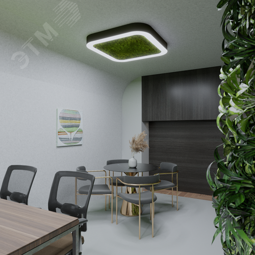 Светильник светодиодный RVE-LBX-MOSS-BOX-SOFT-800-N (Квадрат закругленный с отверстием 800х800х100мм S80мм 67Вт Накладной 4000К Белый) - фото 3