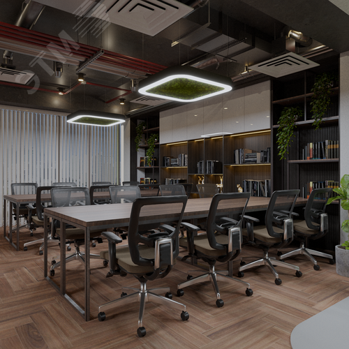 Светильник светодиодный RVE-LBX-MOSS-BOX-SOFT-1600-P (Квадрат закругленный с отверстием 1600х1600х100мм S80мм 147Вт Подвесной 4000К Белый) - фото 2