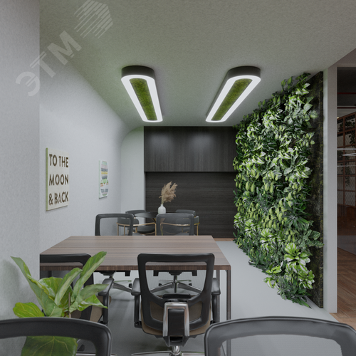 Светильник светодиодный RVE-LBX-MOSS-LARGO-1400-N (Овал с отверстием 1400х350х100мм S80мм 74Вт Накладной 4000К Белый) - фото 3