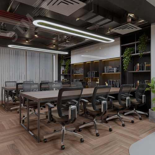 Светильник светодиодный RVE-LBX-MOSS-LARGO-2600-P (Овал с отверстием 2600х350х100мм S80мм 136Вт Подвесной 4000К Белый) - фото 2