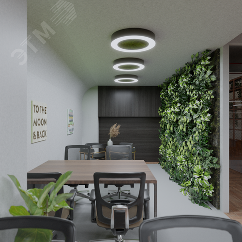 Светильник светодиодный RVE-LBX-MOSS-RING-700-N (Кольцо 700х700х100мм S80мм 48Вт Накладной 4000К Белый) - фото 3