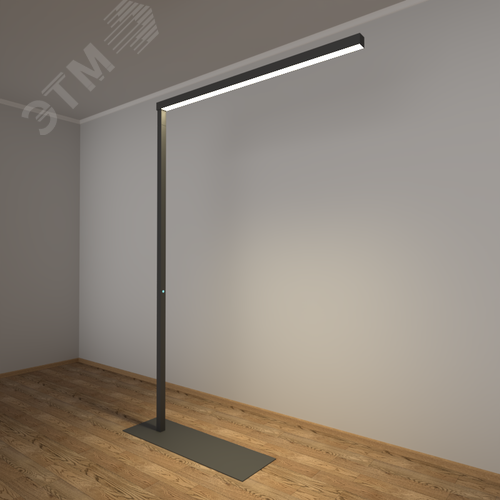 Светильник светодиодный RVE-PLS5070-STELLA-2100х1300-T-DIM (Торшер Г-обр. 2100х1300мм 50х70мм 32Вт напольный 4000K стойка 2100х800х300мм черный) - фото 1