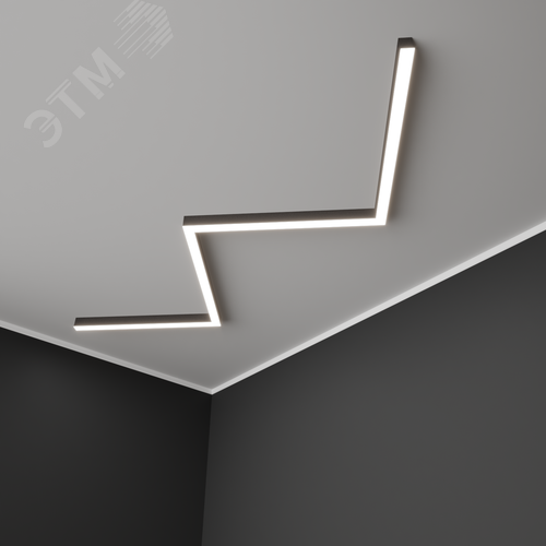 Светильник светодиодный RVE-PLS5070-BARRE-M-684-N (Зигзаг M 684х224х70мм сегмент 267мм 50х70мм 23Вт Накладной 4000К Серый RAL9006 МУАР) - фото 1