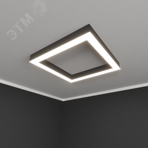 Светильник светодиодный RVE-LBX-HOLE-BOX-700-N (Квадрат с отверстием 700х700х100мм S80мм 63Вт Накладной 4000К Белый) - фото 1