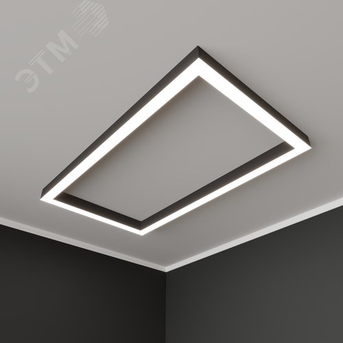 Светильник светодиодный RVE-PLS5070-CUADRO-531-N (Прямоугольник 531х291х70мм сегмент 411мм 50х70мм 39Вт Накладной 4000К Серый RAL9006 МУАР) - фото 1