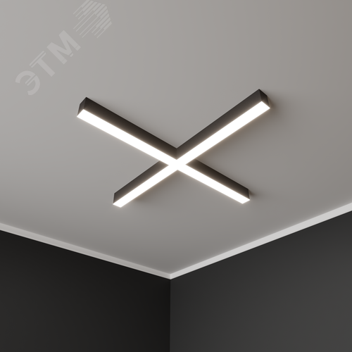 Светильник светодиодный RVE-PLS5070-KRESCENT-1945-N (Крест 1945х1945х70 мм сегмент 973мм 50х70мм 105Вт Накладной 4000К Серый RAL9006 МУАР) - фото 1