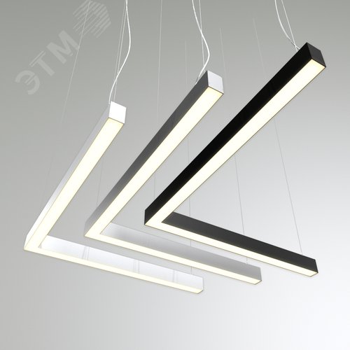 Светильник светодиодный RVE-PLS5070-SYMBOL-L-1958-P (Символ L 1958х1958х70мм сегмент 1958мм 50х70мм 105Вт Подвесной 4000К Серый RAL9006 МУАР) - фото 1