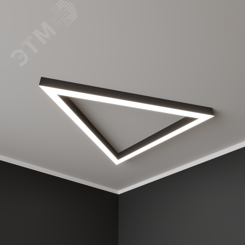 Светильник светодиодный RVE-PLS5070-TRIO-1535-N (Треугольник 1535х1329х70мм сегмент 1535мм 50х70мм 118Вт Накладной 4000К Серый RAL9006 МУАР) - фото 1