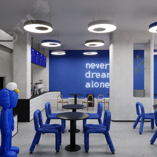 Светильник светодиодный RVE-LBX-APERTURA-1500-P (Круг с отверстием 1500х1500х120мм 146Вт Подвесной 4000К Белый) - фото 2