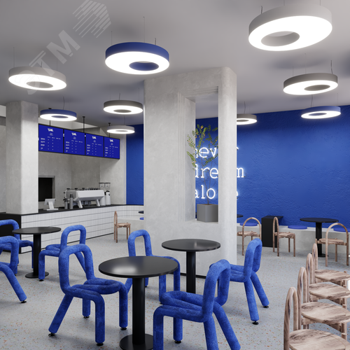 Светильник светодиодный RVE-LBX-APERTURA-1500-P (Круг с отверстием 1500х1500х120мм 146Вт Подвесной 4000К Белый) - фото 3