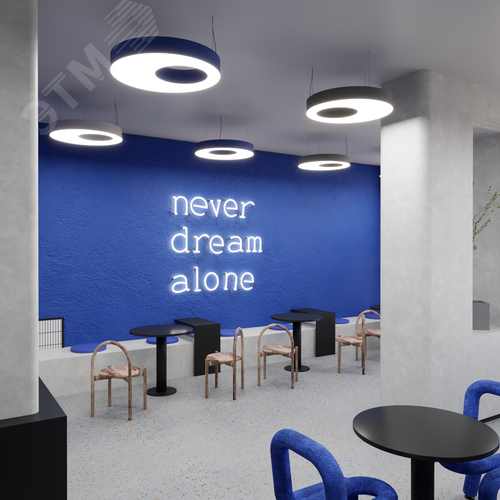 Светильник светодиодный RVE-LBX-APERTURA-1500-P (Круг с отверстием 1500х1500х120мм 146Вт Подвесной 4000К Белый) - фото 4