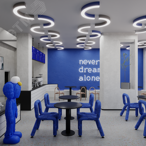 Светильник светодиодный RVE-LBX-ARCO-1800-N (Полукольцо 1800х900х100мм S80мм 66Вт Накладной 4000К Белый) - фото 2