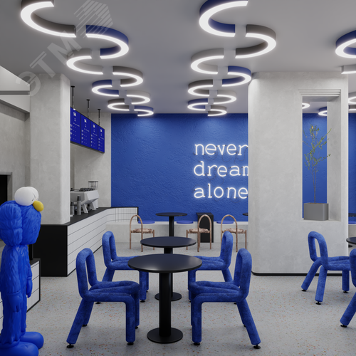 Светильник светодиодный RVE-LBX-ARCO-1800-N (Полукольцо 1800х900х100мм S80мм 66Вт Накладной 4000К Белый) - фото 3