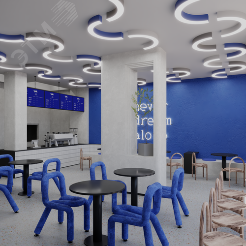 Светильник светодиодный RVE-LBX-ARCO-1800-N (Полукольцо 1800х900х100мм S80мм 66Вт Накладной 4000К Белый) - фото 4