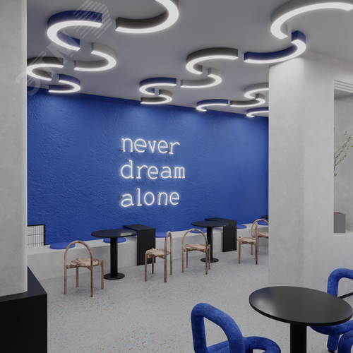 Светильник светодиодный RVE-LBX-ARCO-1800-N (Полукольцо 1800х900х100мм S80мм 66Вт Накладной 4000К Белый) - фото 5