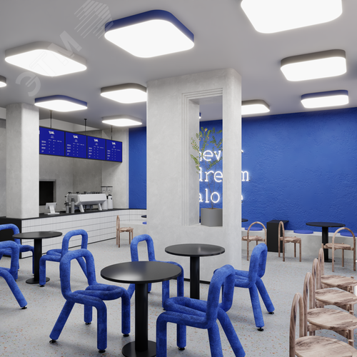 Светильник светодиодный RVE-LBX-BOX-SOFT-500-N (Квадрат закругленный 500х500х100мм 35Вт Накладной 4000К Белый) - фото 3