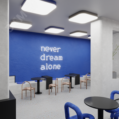 Светильник светодиодный RVE-LBX-BOX-SOFT-500-N (Квадрат закругленный 500х500х100мм 35Вт Накладной 4000К Белый) - фото 4