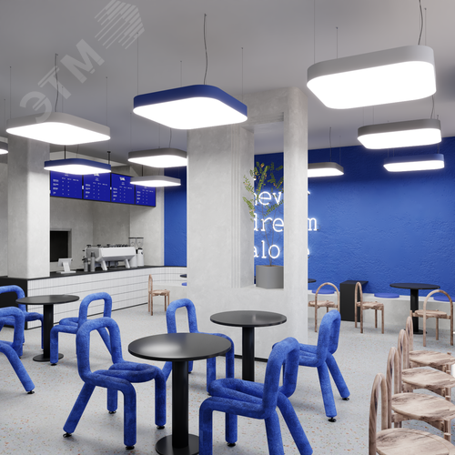 Светильник светодиодный RVE-LBX-BOX-SOFT-1600-P (Квадрат закругленный 1600х1600х120мм 288Вт Подвесной 4000К Белый) - фото 5