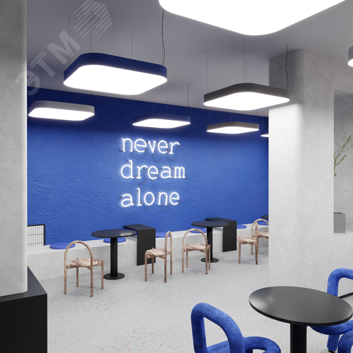 Светильник светодиодный RVE-LBX-BOX-SOFT-1600-P (Квадрат закругленный 1600х1600х120мм 288Вт Подвесной 4000К Белый) - фото 6