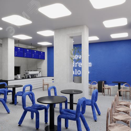 Светильник светодиодный RVE-LBX-BOX-SOFT-830-V (Квадрат закругленный 830х830х100мм 95Вт встраиваемый 4000K Белый) - фото 3