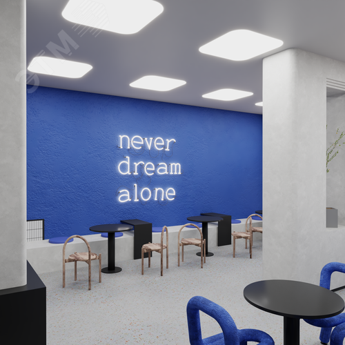 Светильник светодиодный RVE-LBX-BOX-SOFT-830-V (Квадрат закругленный 830х830х100мм 95Вт встраиваемый 4000K Белый) - фото 4