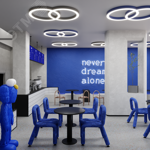 Светильник светодиодный RVE-LBX-CHAIN-2X-1788-N (Цепь из двух колец 1788х1100х70 мм 164 Вт Накладной 4000К Белый) - фото 2