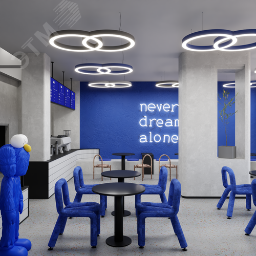 Светильник светодиодный RVE-LBX-CHAIN-2X-1625-P (Цепь из двух колец 1625х1000х70мм 148Вт Подвесной 4000К Белый) - фото 2