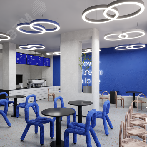 Светильник светодиодный RVE-LBX-CHAIN-2X-1625-P (Цепь из двух колец 1625х1000х70мм 148Вт Подвесной 4000К Белый) - фото 3