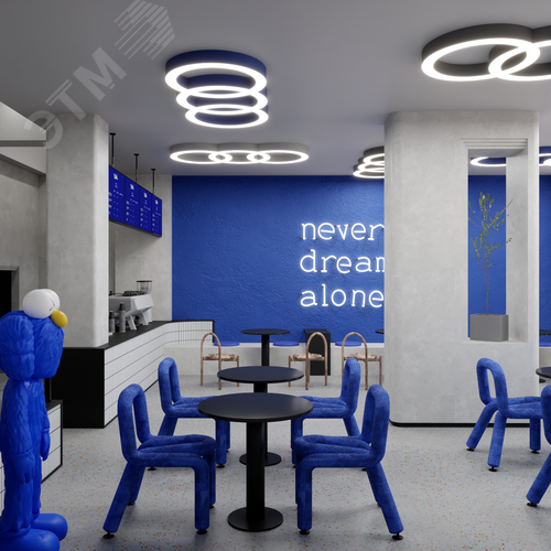 Светильник светодиодный RVE-LBX-CHAIN-3X-1350-N (Цепь из трех колец 1350х600х70мм 125Вт Накладной 4000К Белый) - фото 2