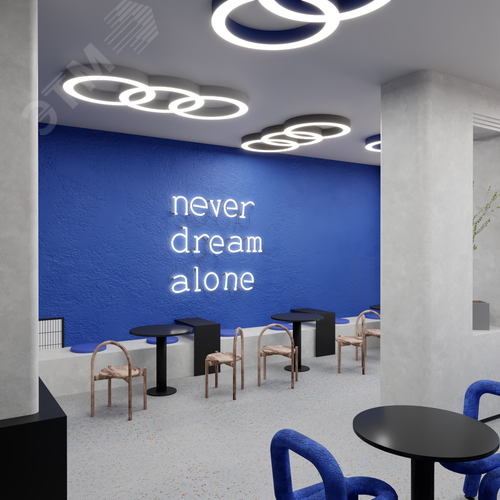 Светильник светодиодный RVE-LBX-CHAIN-3X-1350-N (Цепь из трех колец 1350х600х70мм 125Вт Накладной 4000К Белый) - фото 4