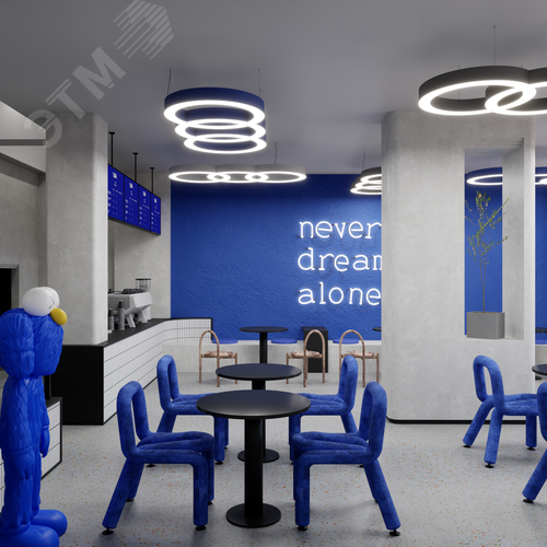 Светильник светодиодный RVE-LBX-CHAIN-3X-2025-P (Цепь из трех колец 2025х900х70мм 198Вт Подвесной 4000К Белый) - фото 2