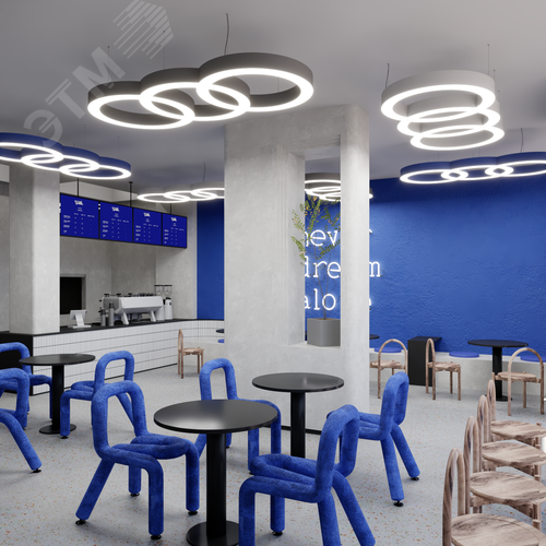 Светильник светодиодный RVE-LBX-CHAIN-3X-2025-P (Цепь из трех колец 2025х900х70мм 198Вт Подвесной 4000К Белый) - фото 3