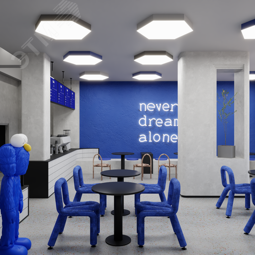 Светильник светодиодный RVE-LBX-HEXA-1600-N (Шестиугольник 1600х1385х120мм 183Вт Накладной 4000К Белый) - фото 2