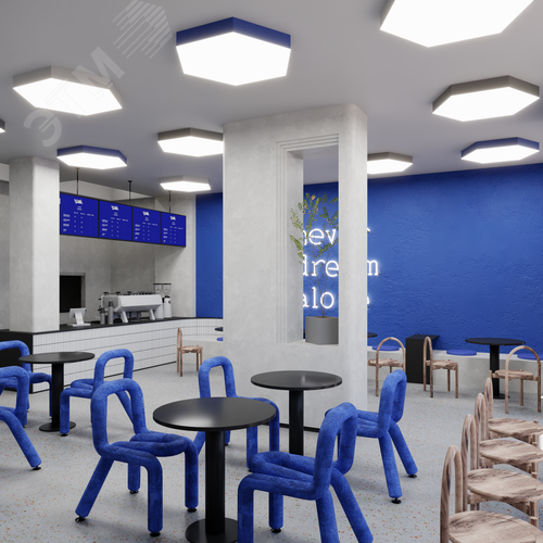 Светильник светодиодный RVE-LBX-HEXA-1600-N (Шестиугольник 1600х1385х120мм 183Вт Накладной 4000К Белый) - фото 3