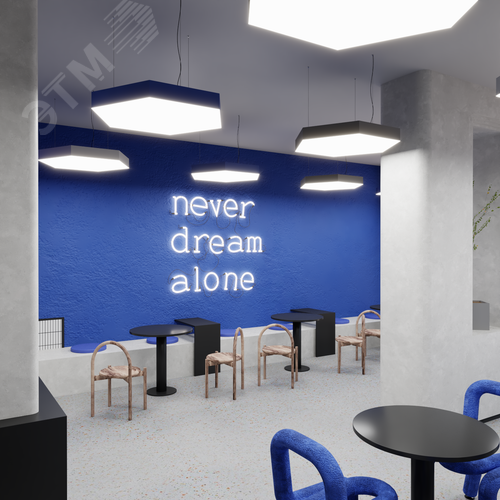 Светильник светодиодный RVE-LBX-HEXA-1500-P (Шестиугольник 1500х1299х120мм 173Вт Подвесной 4000К Белый) - фото 6