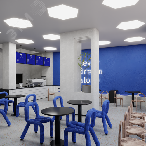 Светильник светодиодный RVE-LBX-HEXA-846-VG (Шестиугольник 846х739х110мм 62Вт встраиваемый под шпаклевку 4000K Белый) - фото 3