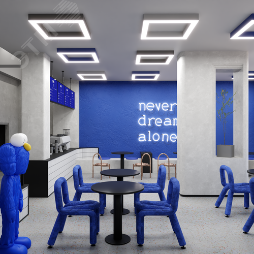 Светильник светодиодный RVE-LBX-HOLE-BOX-700-N (Квадрат с отверстием 700х700х100мм S80мм 63Вт Накладной 4000К Белый) - фото 2