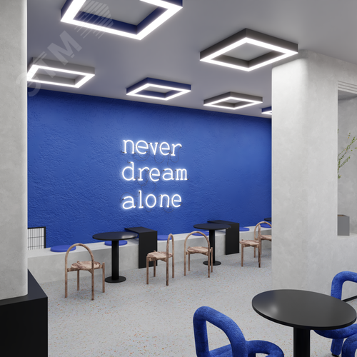 Светильник светодиодный RVE-LBX-HOLE-BOX-700-N (Квадрат с отверстием 700х700х100мм S80мм 63Вт Накладной 4000К Белый) - фото 4