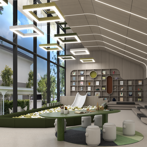 Светильник светодиодный RVE-LBX-HOLE-BOX-400-P (Квадрат с отверстием 400х400х100мм S80мм 32Вт Подвесной 4000К Белый) - фото 3