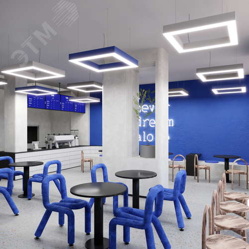 Светильник светодиодный RVE-LBX-HOLE-BOX-400-P (Квадрат с отверстием 400х400х100мм S80мм 32Вт Подвесной 4000К Белый) - фото 5